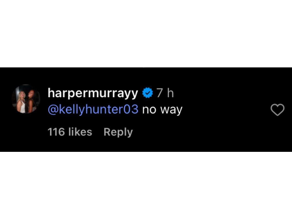 Harper Murray’s comment on Instagram